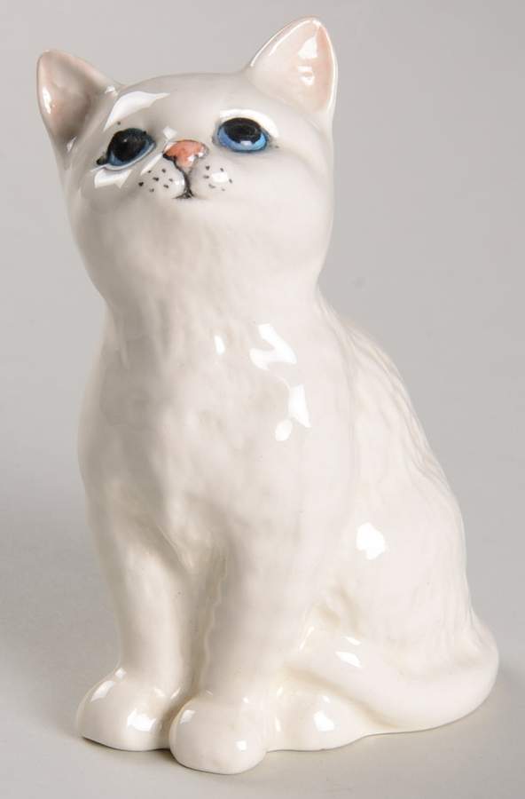 Beswick Figurine Persian Kitten-Looking Up White - Boxed by Beswick-1