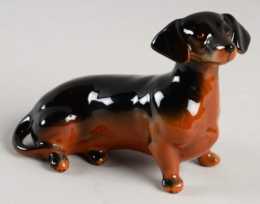 Beswick Figurine Dachshund Seated Black - Boxed by Beswick-1
