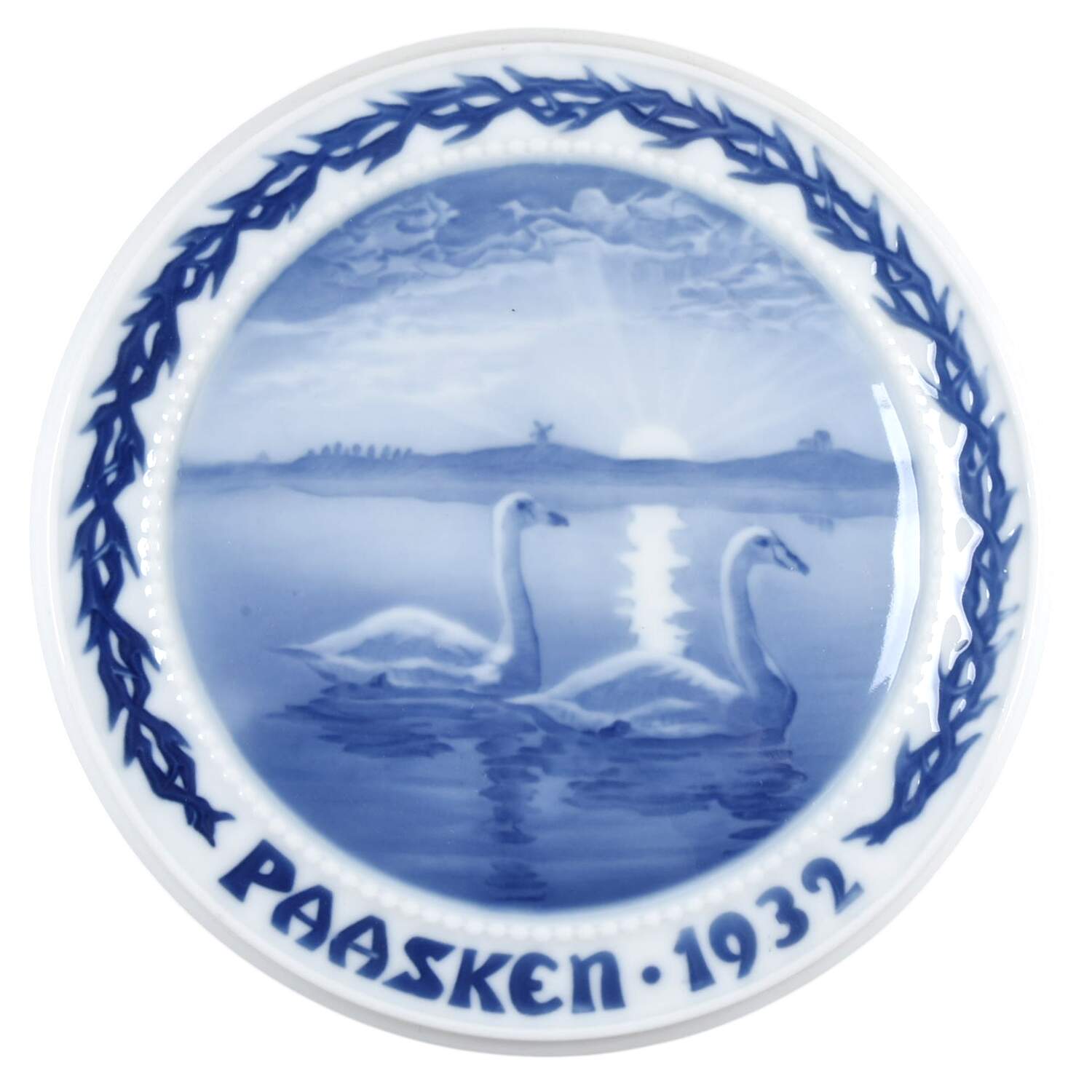 Easter Plates 1932-Swans - Boxed by Bing & Grondahl-1