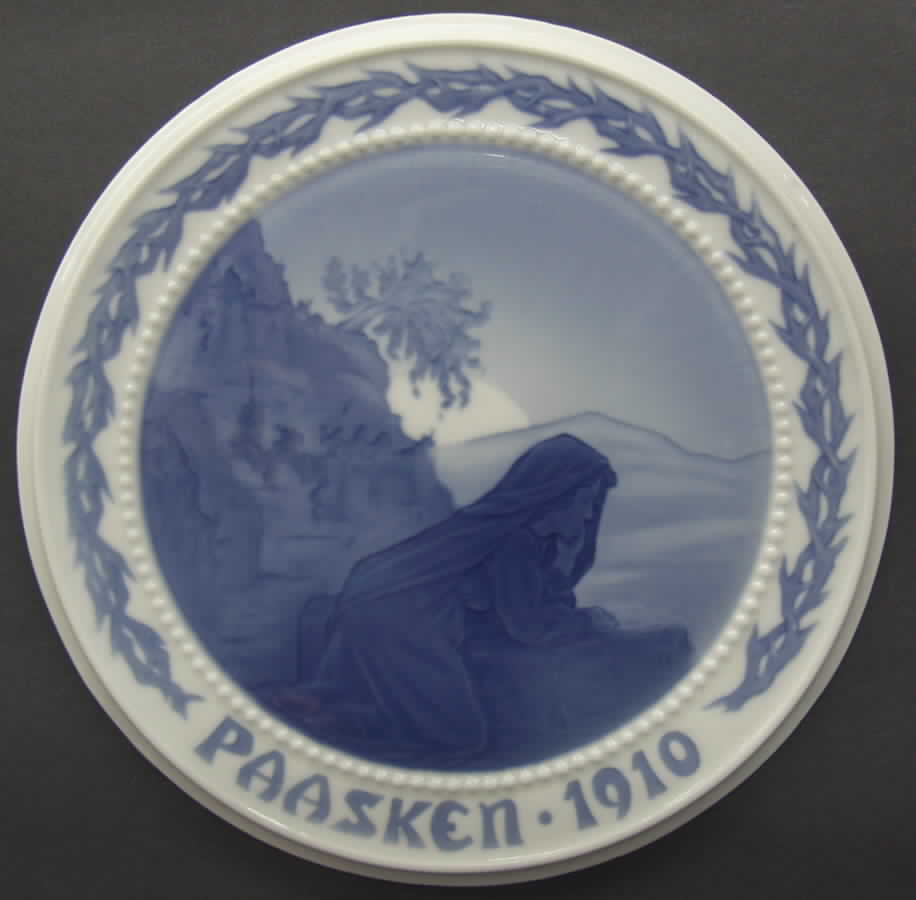 Easter Plates 1910-Marie Magdalene By The Grave - With Box by Bing & Grondahl-1