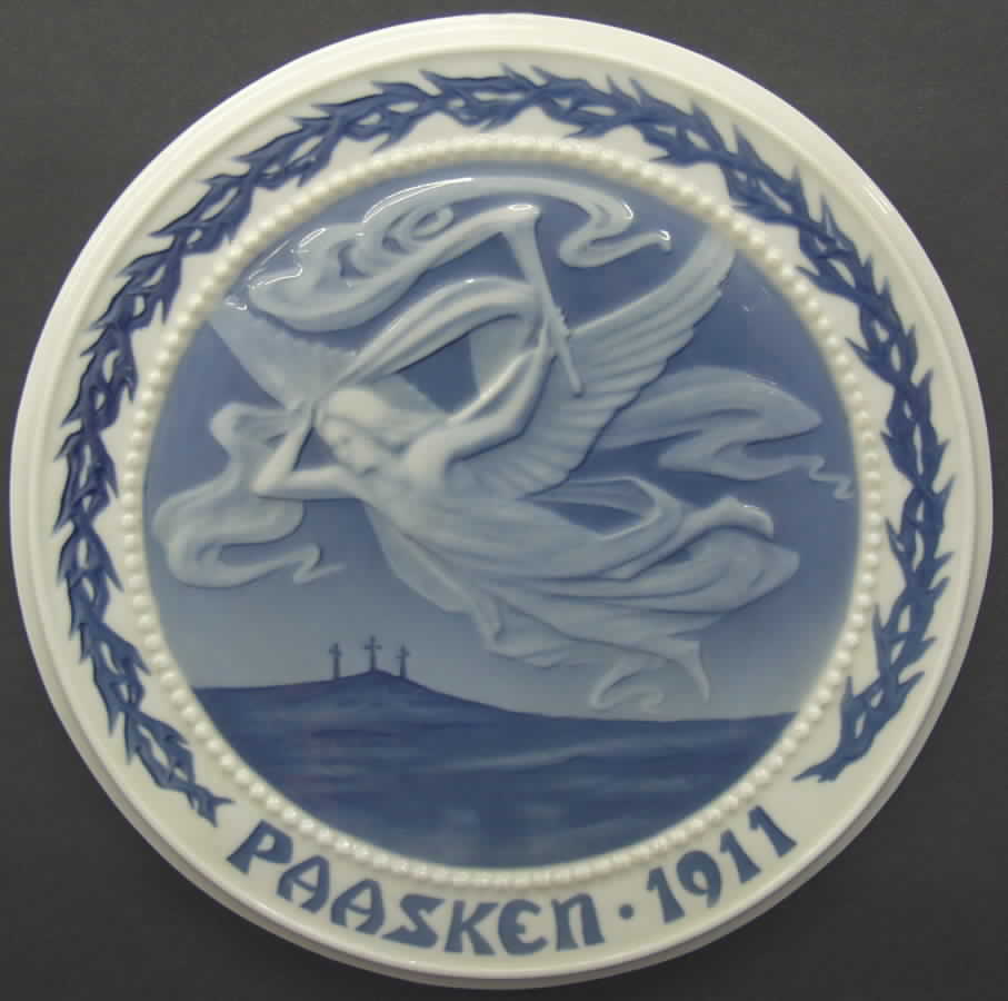 Easter Plates 1911-And The Angel Flew Down From Heaven - No Box by Bing & Grondahl-1