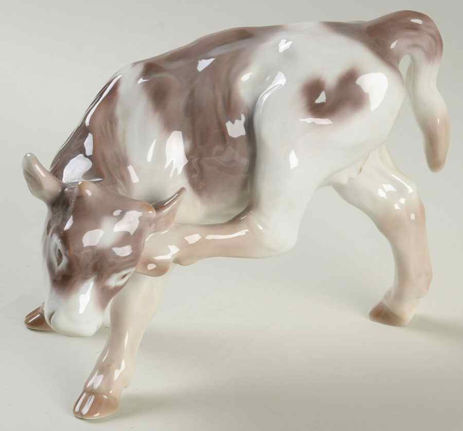 Animals-Farm and Domestic Calf Scratching Ear - No Box by Bing & Grondahl-1