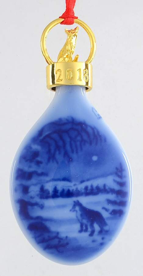 Christmas Drop Ornament Winter Scene - Boxed by Bing & Grondahl-1