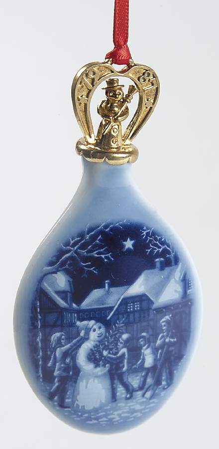 Christmas Drop Ornament The Snowmans Christmas Eve - Boxed by Bing & Grondahl-1