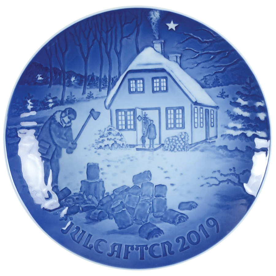 Annual Christmas Plate Chopping Firewood - No Box by Bing & Grondahl-1