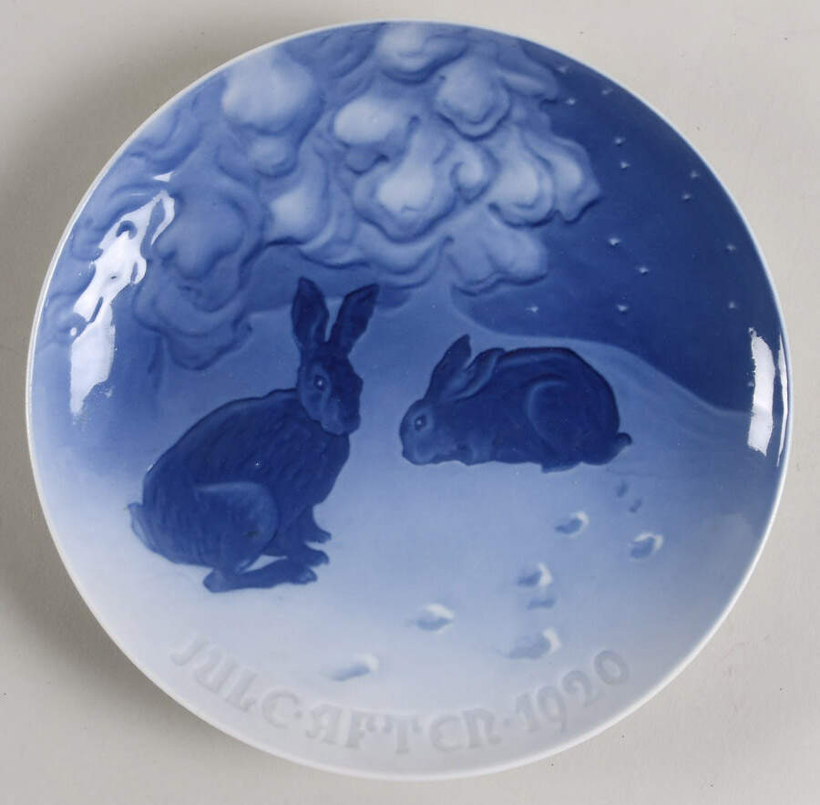 Annual Christmas Plate Hare In The Snow - No Box by Bing & Grondahl-1