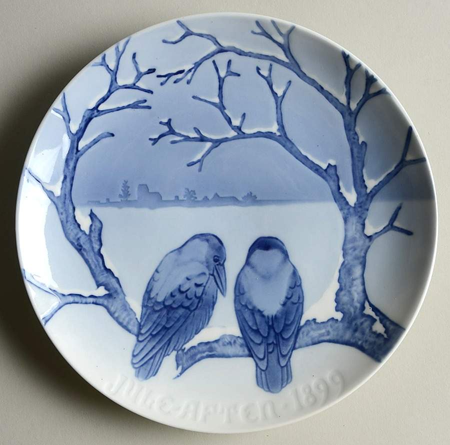 Annual Christmas Plate Crows Enjoying Christmas - No Box by Bing & Grondahl-1
