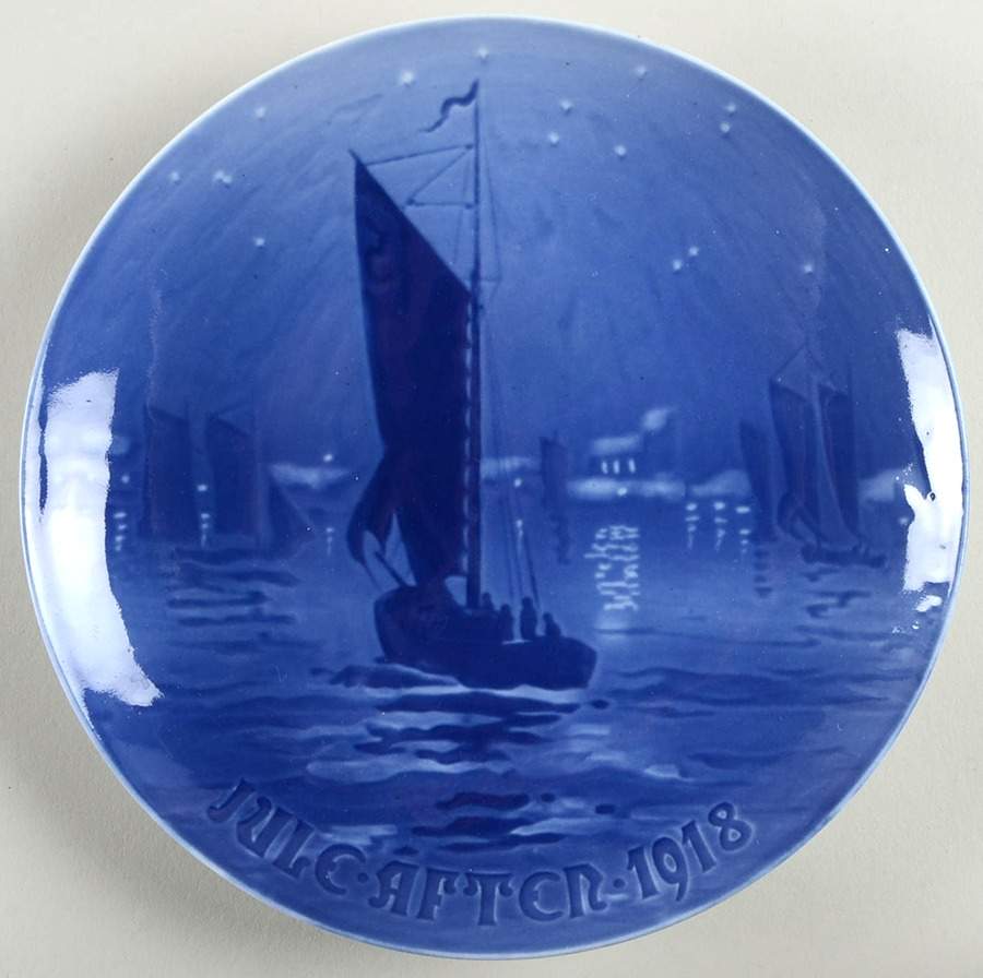 Annual Christmas Plate Fishing Boat At Christmas - No Box by Bing & Grondahl-1