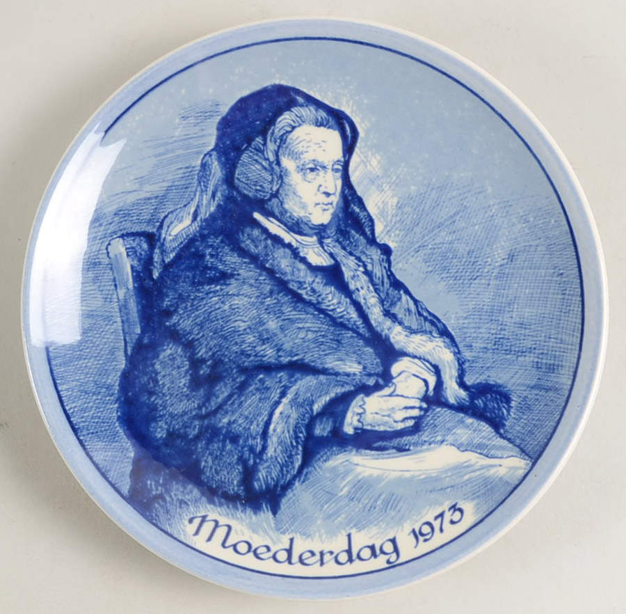 Mother's Day Plate-Blue Delft Rembrandt's Mother Etching - Boxed by Blue Delft-1