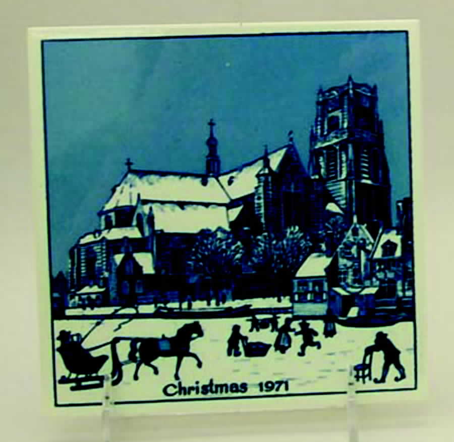 Blue Delft Christmas Tile St Laurens Church - Boxed by Blue Delft-1