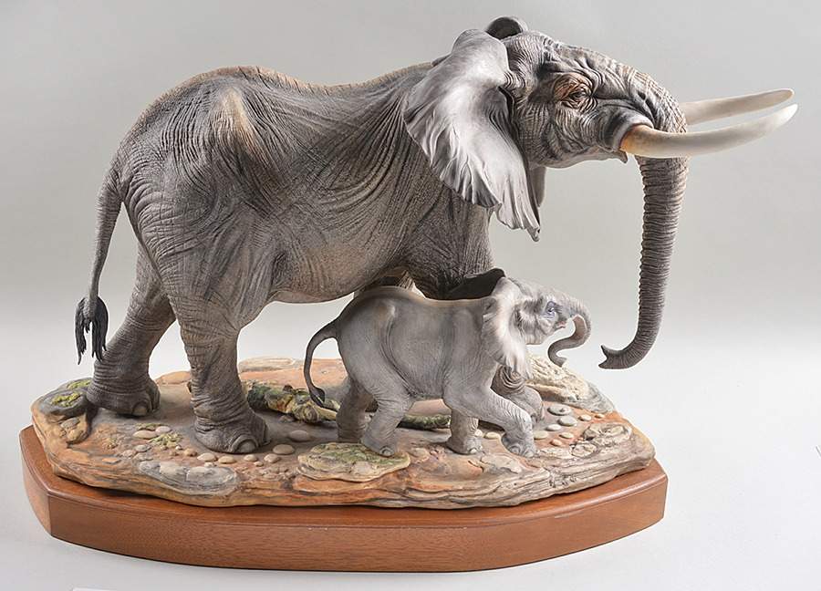 Boehm Animals African Elephant With Calf - No Box by Boehm-1