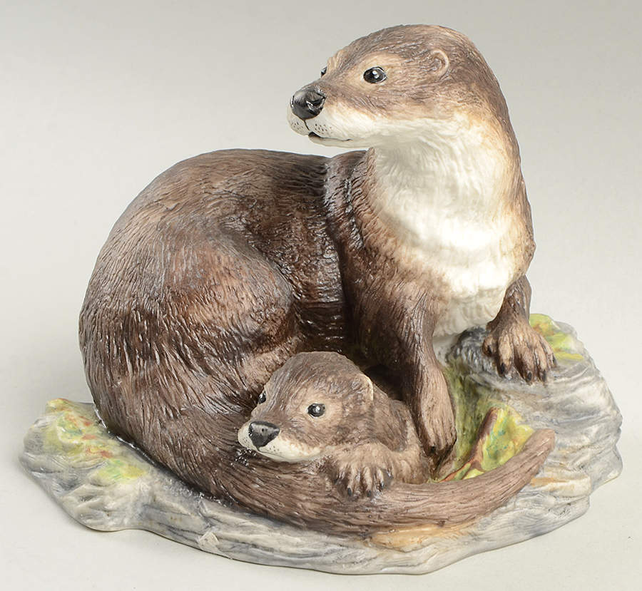 Boehm Animals Otter With Cub - No Box by Boehm-1
