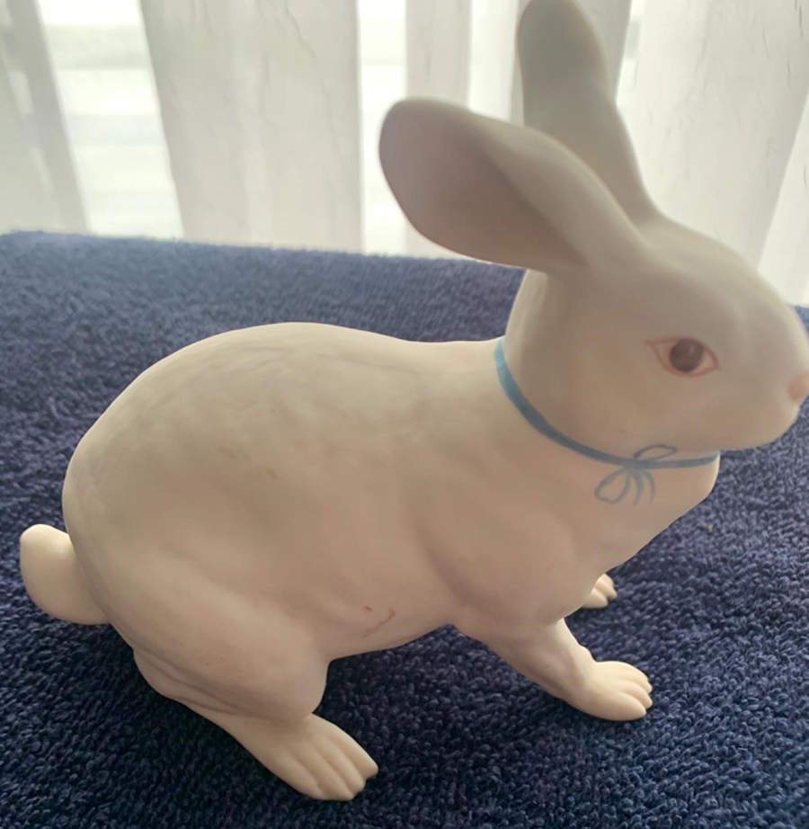 Boehm Animals Rabbit With Blue Ribbon - No Box by Boehm-1