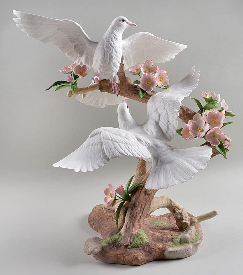 Boehm Birds Doves With Apple Blossoms - No Box by Boehm-1