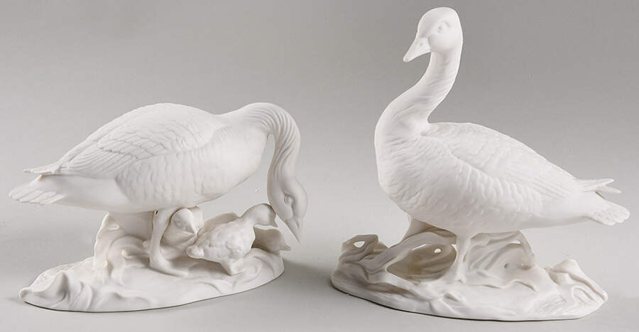 Boehm Birds Canada Geese-Bisque Pair - No Box by Boehm-1