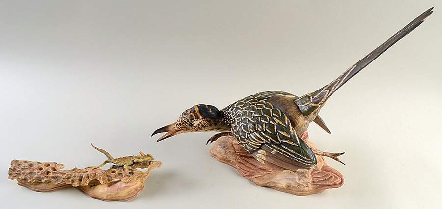 Boehm Birds Roadrunner & Horned Toad-Pair - No Box by Boehm-1