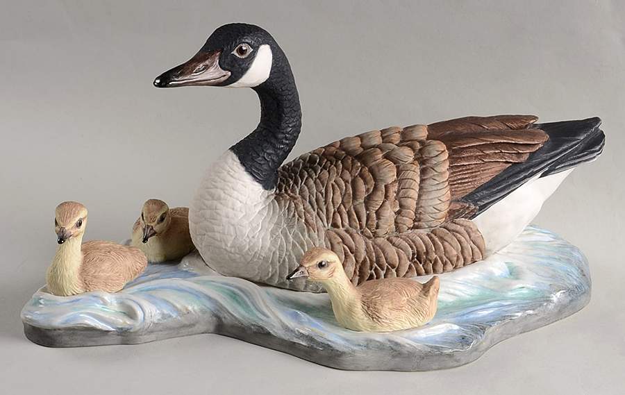 Boehm Birds Canada Goose With Goslings-Female - No Box by Boehm-1