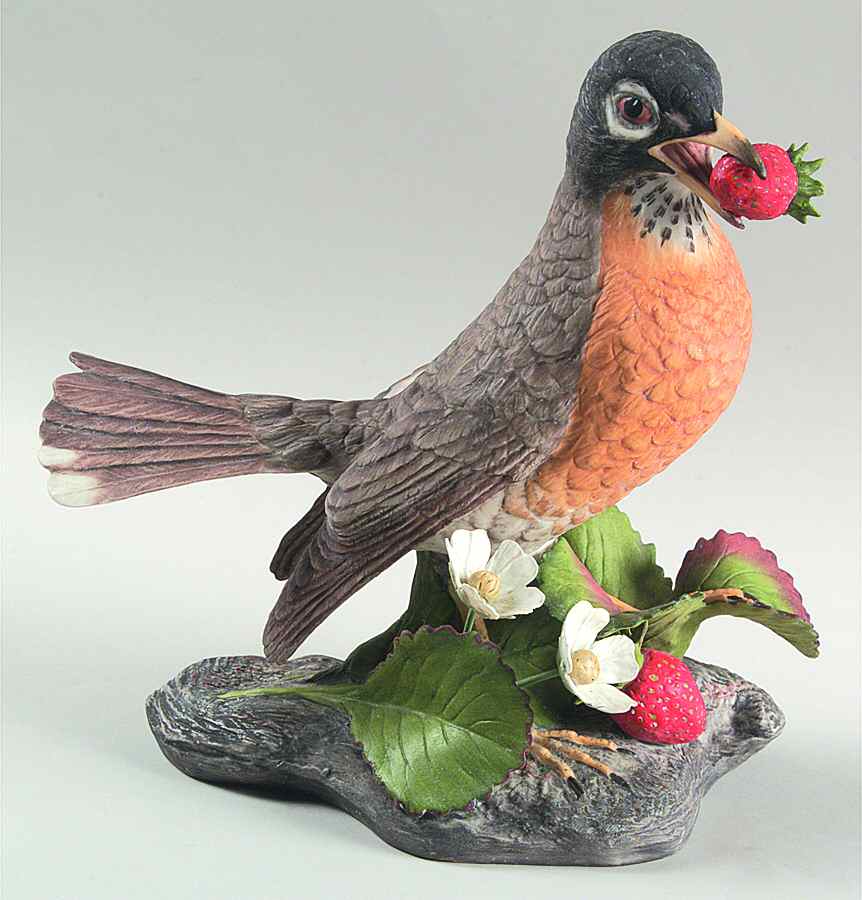 Boehm Birds Robin With Strawberries - No Box by Boehm-1