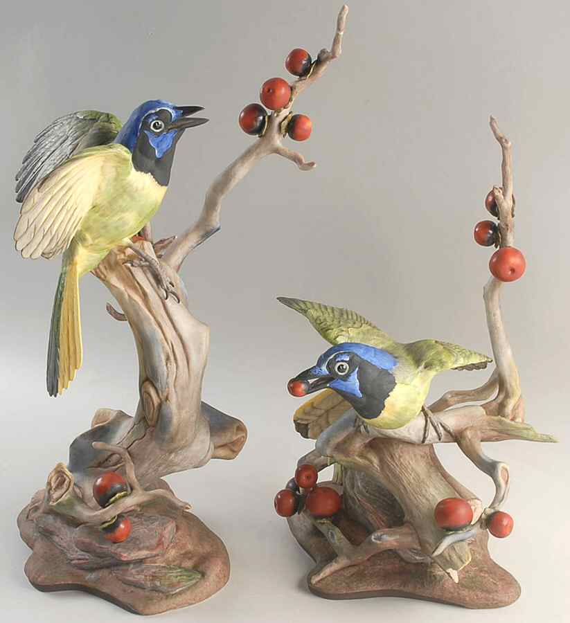 Boehm Birds Green Jays-Pair - No Box by Boehm-1