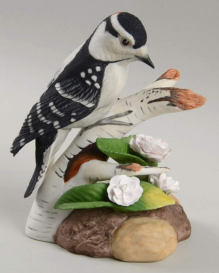 Boehm Birds Downy Woodpecker W/Cherry Blossom - No Box by Boehm-1