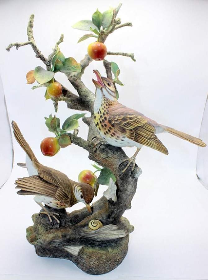 Boehm Birds Song Thrushes On Crab Apple - No Box Nb1133 by Boehm-1