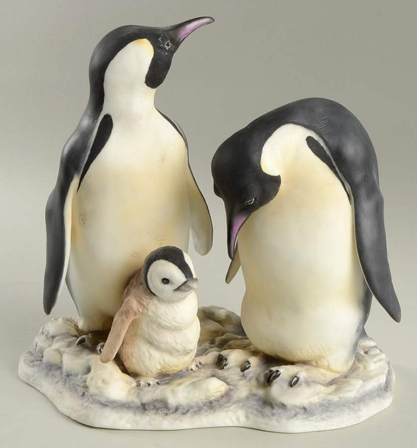 Boehm Birds Emperor Penguins W/ Young - No Box by Boehm-1