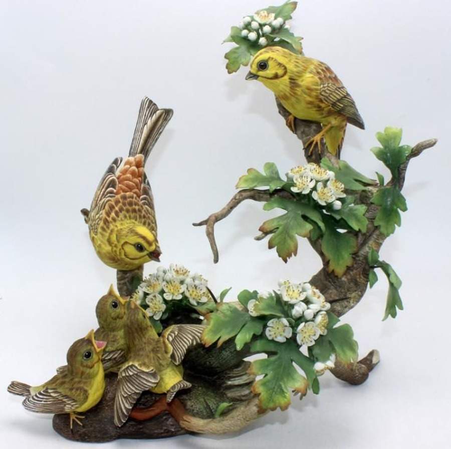 Boehm Birds Yellowhammers W/ Hawthorn-Malvern - No Box Nb1129 by Boehm-1