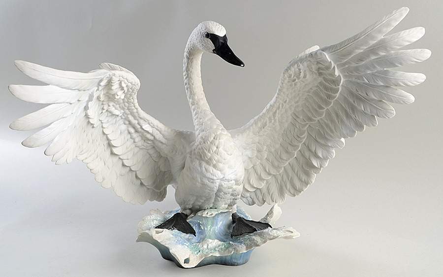 Boehm Birds Trumpeter Swan -  W-18" - Nb1015, No Box by Boehm-1