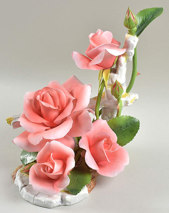 Flower Sculptures Queen Elizabeth Rose-Pink - No Box by Boehm-1