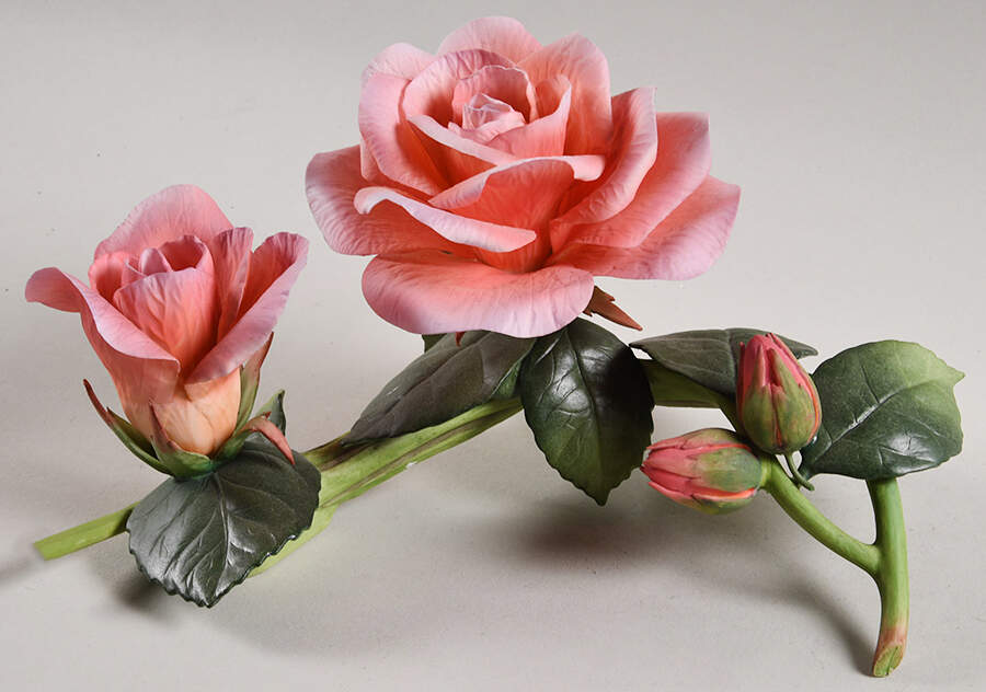 Flower Sculptures America Roses On Vine - No Box by Boehm-1