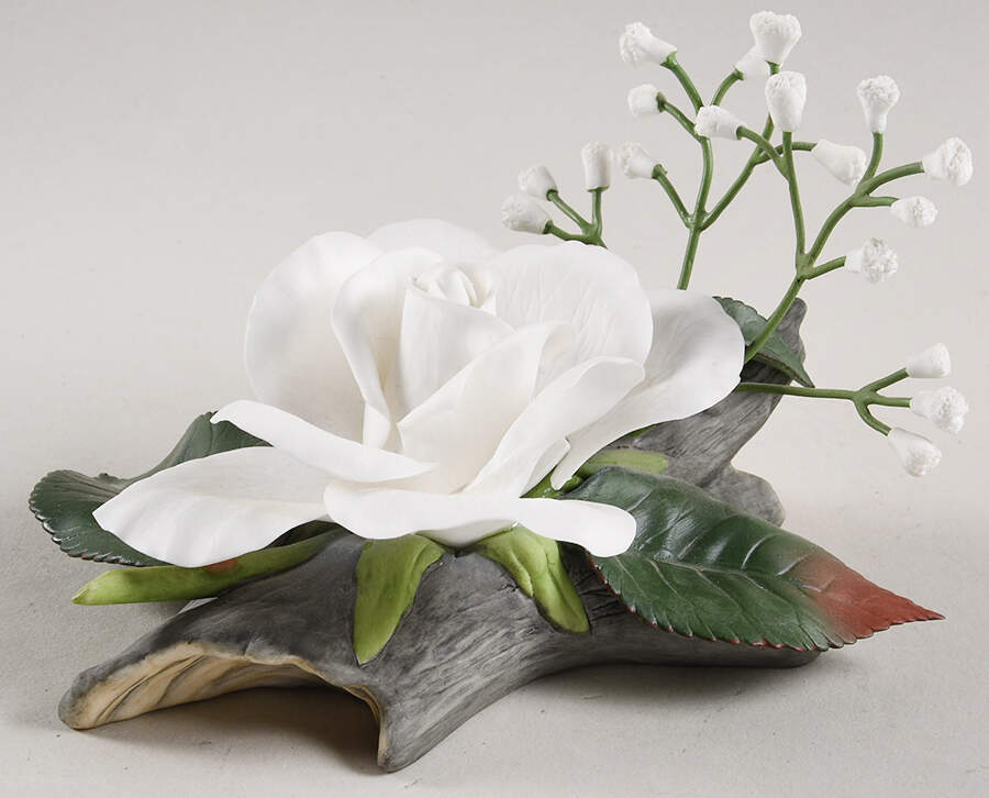 Flower Sculptures Bridal Rose W/ Babies Breath - No Box by Boehm-1
