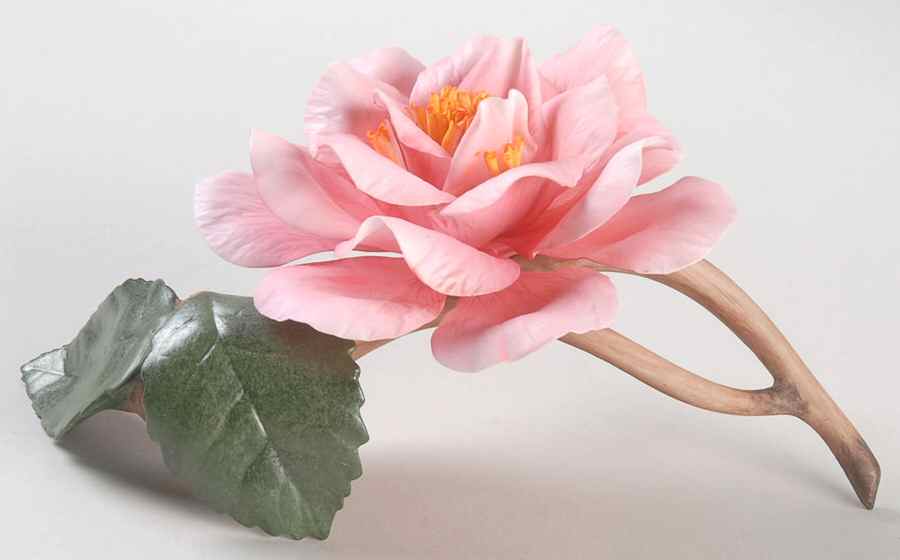 Flower Sculptures Spring Frill Camellia - Pink - No Box by Boehm-1