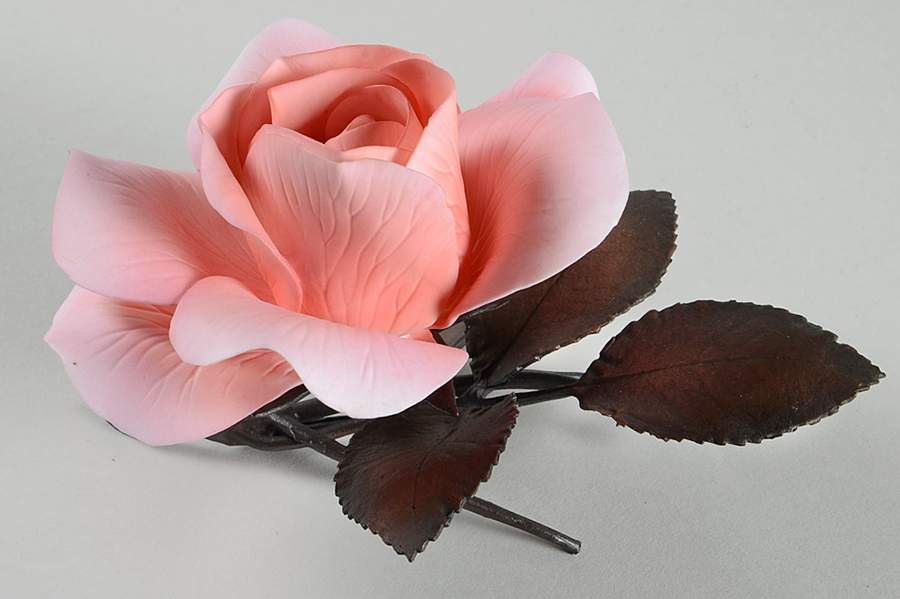 Porcelain & Bronze-Flowers Queen Elizabeth Rose - No Box by Boehm-1