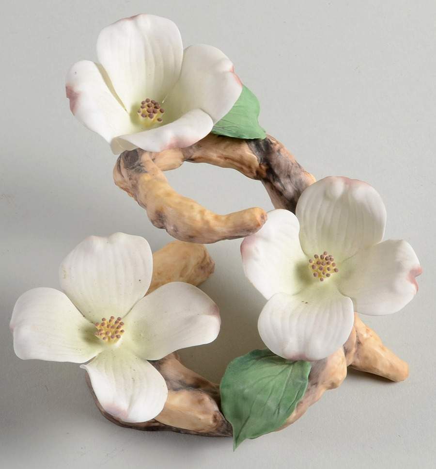 Flower Sculptures Dogwood-Three Flowers On Branch - No Box by Boehm-1