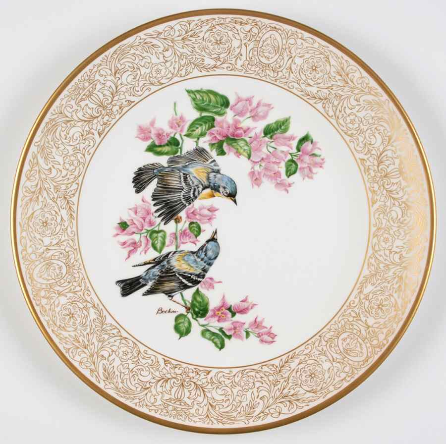 Woodland Birds of America Parula Warbler-Gold Border - No Box by Boehm-1