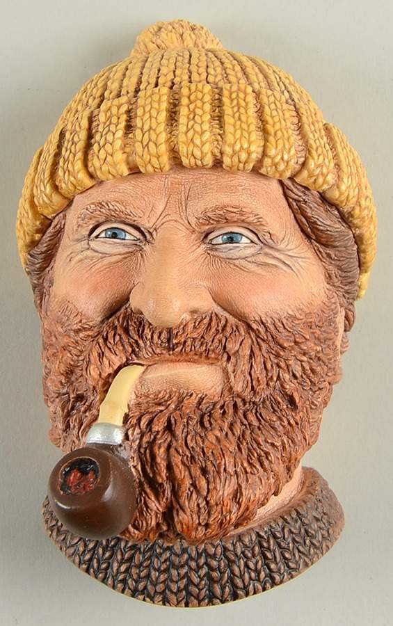 Character Head Plaques Fisherman-Brown Hat - No Box by Bossons-1