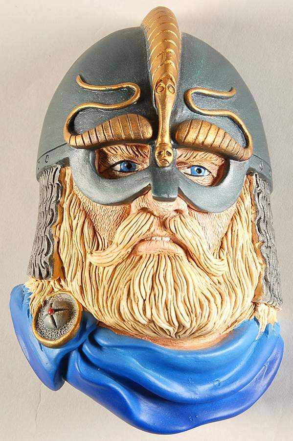 Character Head Plaques King Olaf Tryggvasson-Viking Christian - No Box by Bossons-1