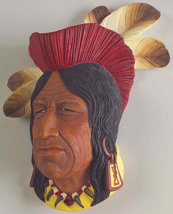 Character Head Plaques Tecumseh - No Box by Bossons-1