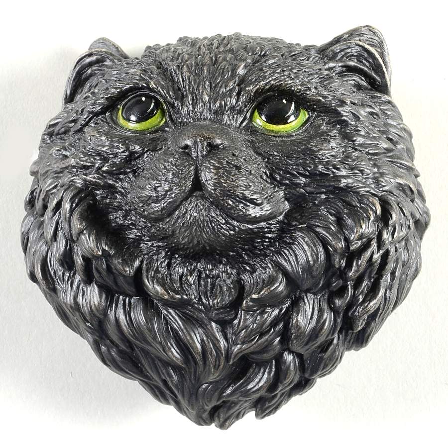 Cats of Character Persian-Black Green Eyes - No Box by Bossons-1