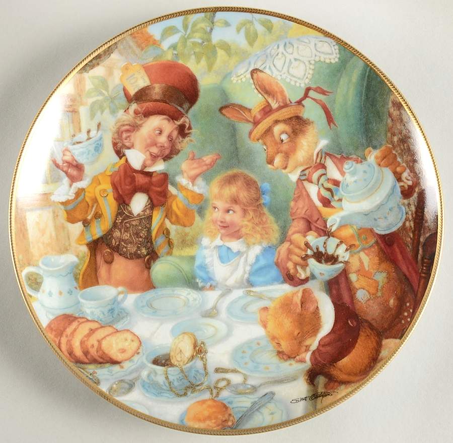 Alice In Wonderland The Mad Tea Party - No Box by Bradford Exchange-1