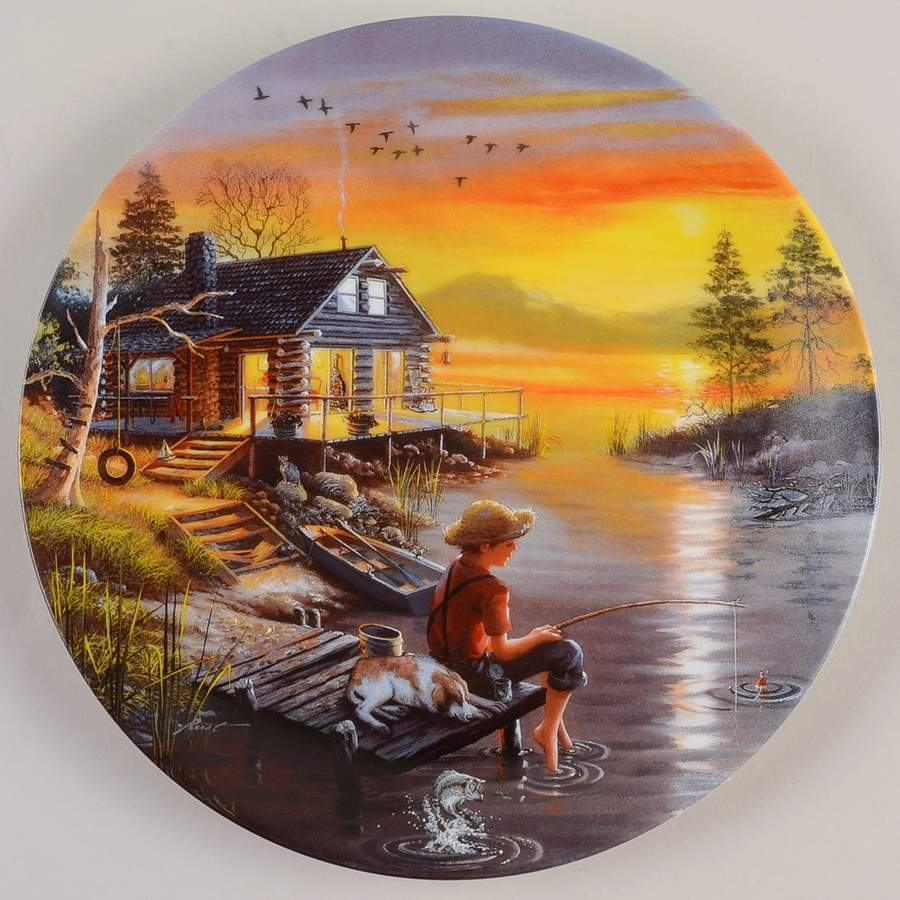 Hideaway Lake Fishing For Dreams - No Box by Bradford Exchange-1