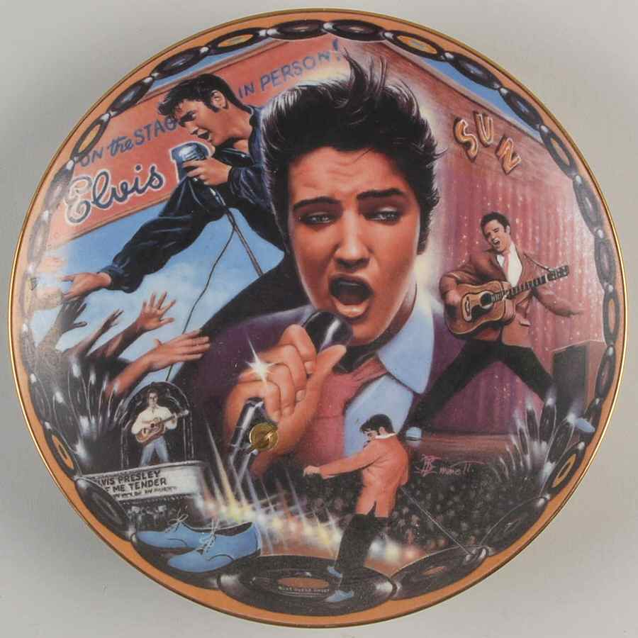 Musical Tribute To Elvis-Plate Rockin Blue Suede Shoes - No Box by Bradford Exchange-1