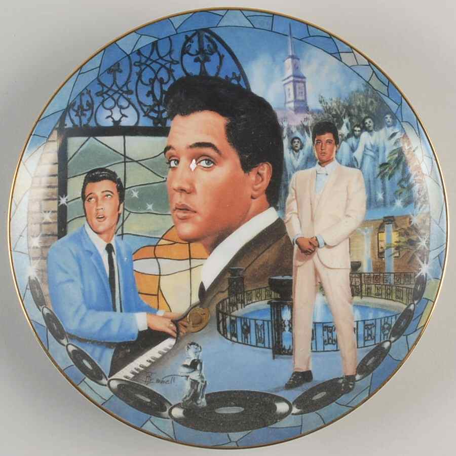 Musical Tribute To Elvis-Plate Gospel In His Soul - No Box by Bradford Exchange-1