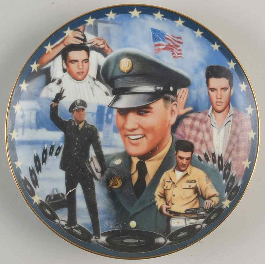 Musical Tribute To Elvis-Plate Red, White, And G I Blues - No Box by Bradford Exchange-1