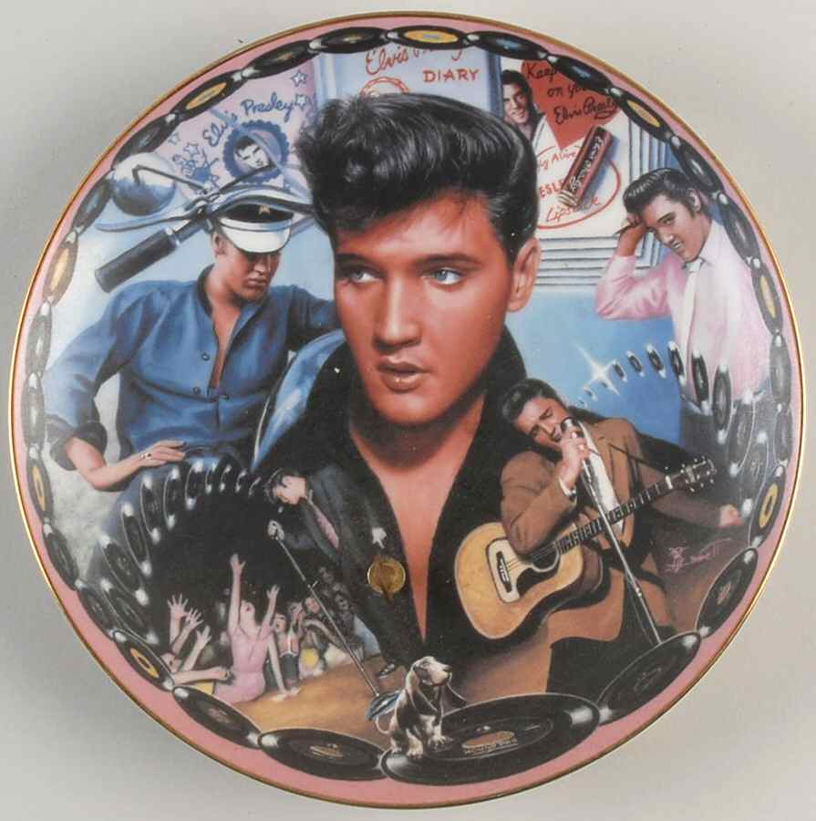 Musical Tribute To Elvis-Plate Hound Dog Bop - No Box by Bradford Exchange-1