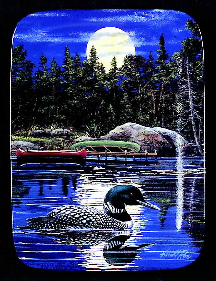 Reflection At Loon Landing As Tranquil Waters Reflect  - No Box by Bradford Exchange-1