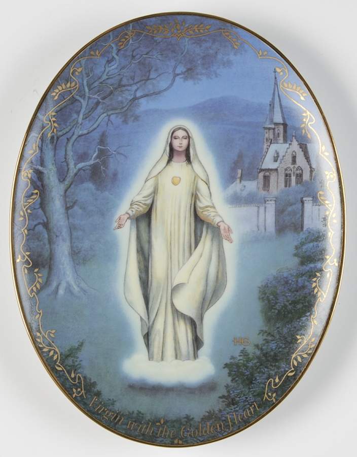 Visions of Our Lady Virgin With The Golden Heart - No Box by Bradford Exchange-1