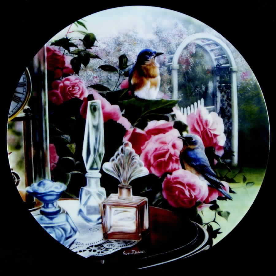 Windows on the World of Song Bedroom:Bluebirds - No Box by Bradford Exchange-1