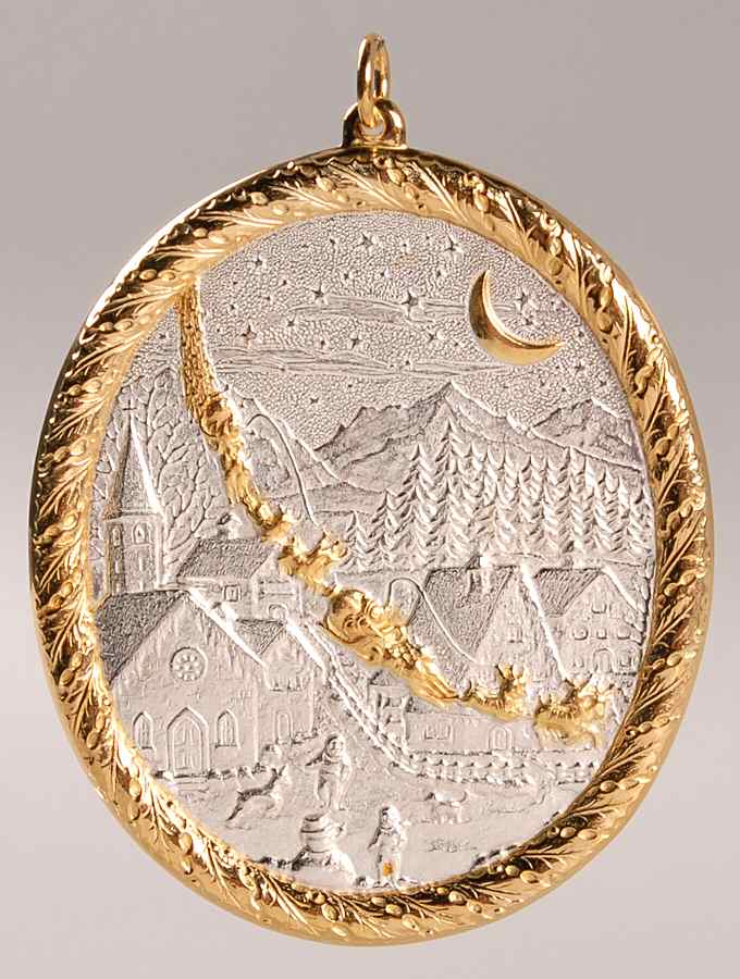 Christmas Ornament-Sterling Village Scene-Sleigh - No Box by Buccellati-1