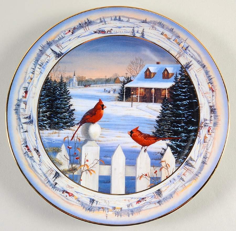 Pinegrove's Winter Cardinals At Home In Pinegrove - No Box by Bradford Exchange-1